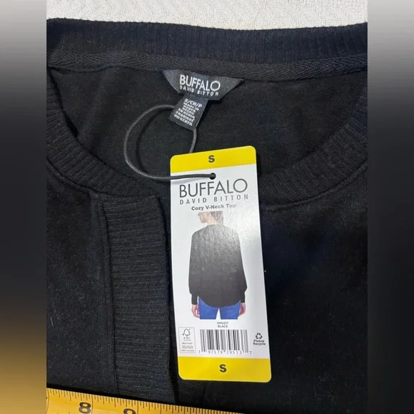 💚Buffalo David Bitton Elegant Black Blouse - Picture 5 of 8